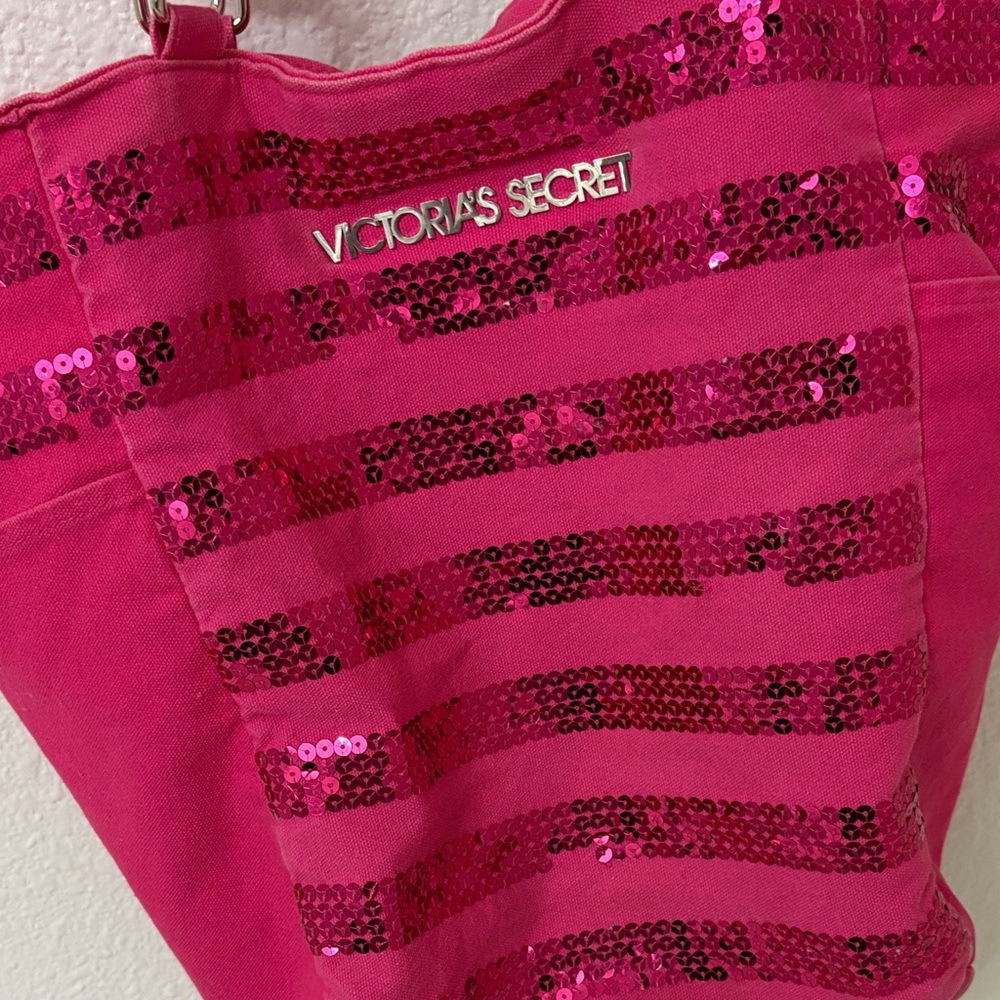 Victoria's Secret Fuchsia Sequin Tote - Picture 2 of 6